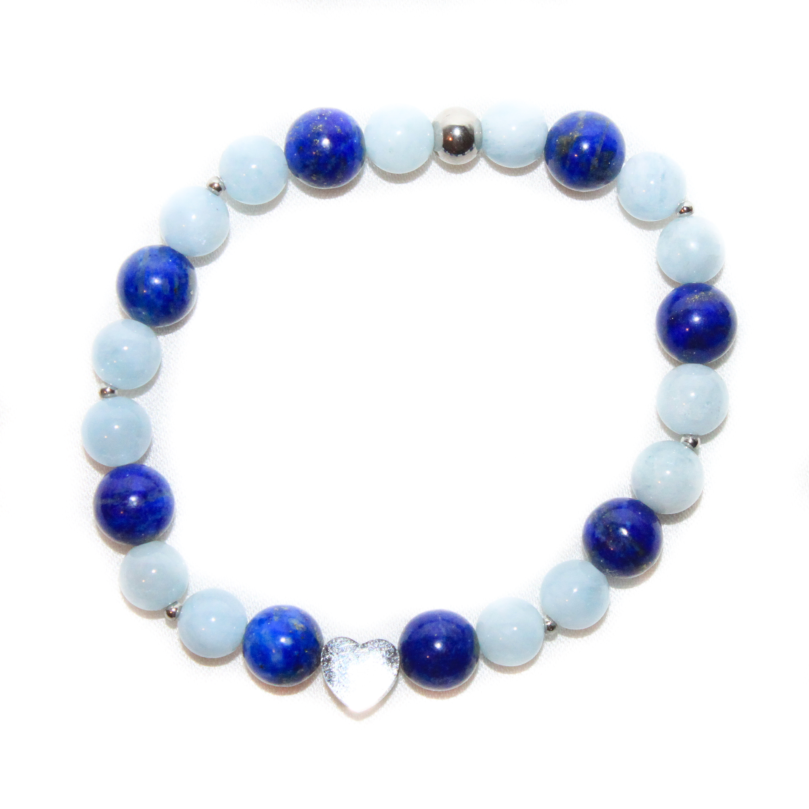 Srdíčko - Lapis lazuli a Akvamarín
