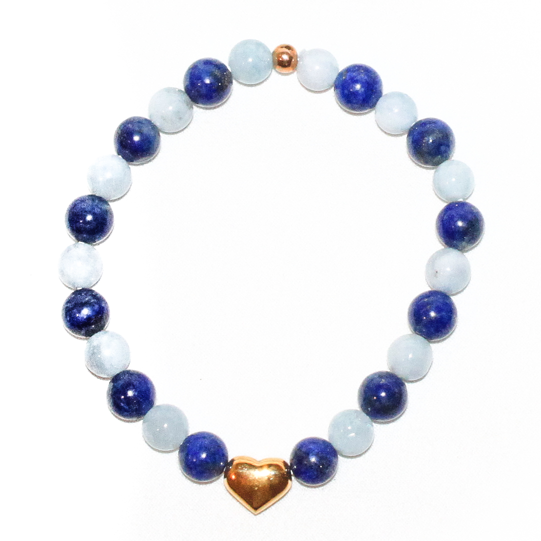 Srdíčko - Lapis lazuli a Akvamarín